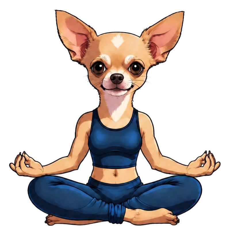 Mind Body SoulDog meditating Chihuahua mascot